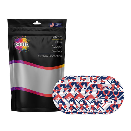 Peelz Ice Hockey Patch  Tape Designed for the FreeStyle Libre 2 Patch Medical Tape White Smoke 4-Pack Libre 2 (Set of 4 Patches)