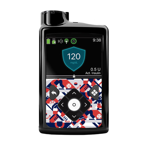 Peelz Ice Hockey Sticker for Medtronic MiniMed 770G & 780G Peelz/Stickers Black Whole System Peelz (front back + clip)