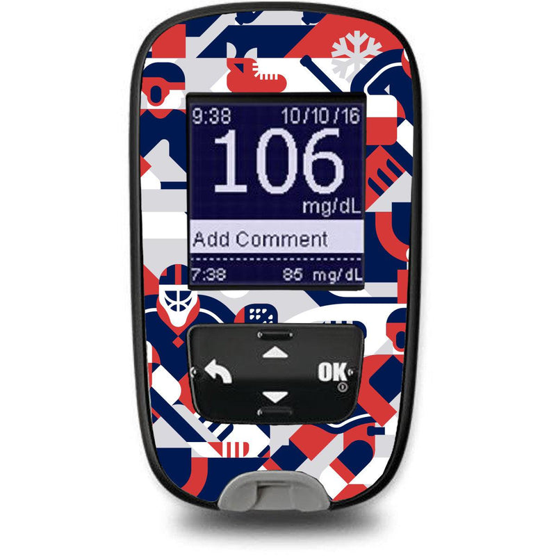 Peelz Ice Hockey Sticker for the Accu-Chek Guide Glucometer Peelz/Stickers White Smoke