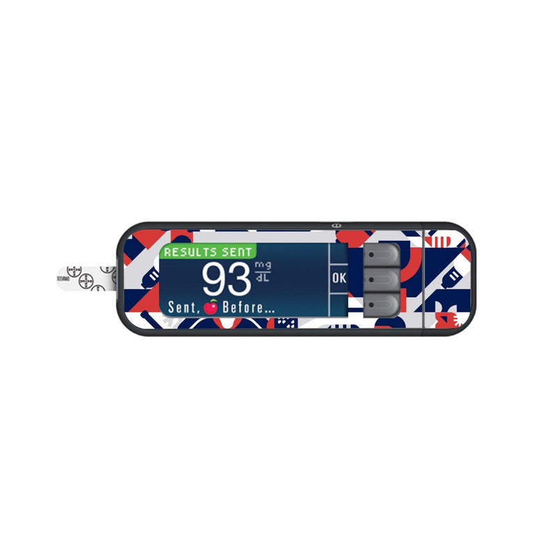 Peelz Ice Hockey for Bayer Contour Next Glucometer Peelz/Stickers White Smoke