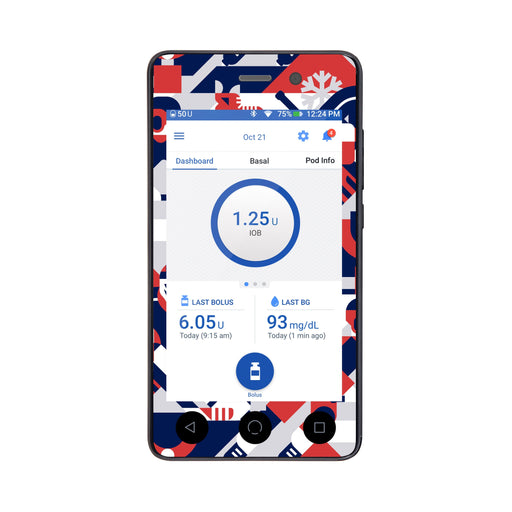 Peelz Ice Hockey Sticker for Omnipod DASH® PDM – Pump Peelz Peelz/Stickers White Smoke Whole System Peelz (front + case),Front Peelz,Case Peelz