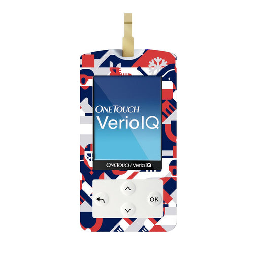 Peelz Ice Hockey for OneTouch Verio IQ Glucometer Peelz/Stickers White Smoke