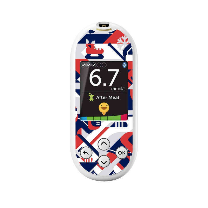 Peelz Ice Hockey for OneTouch Verio Reflect Glucometer Peelz/Stickers White Smoke