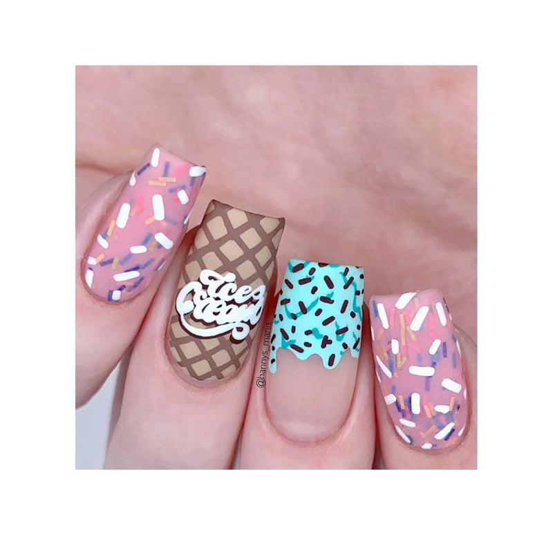UberChic Beauty We All Scream For Ice Cream Stamping Plate Rosy Brown