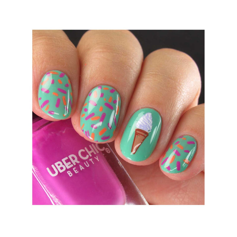 UberChic Beauty We All Scream For Ice Cream Stamping Plate Rosy Brown