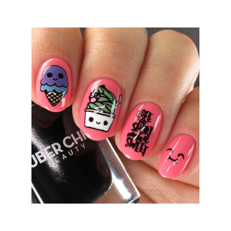 UberChic Beauty We All Scream For Ice Cream Stamping Plate Rosy Brown
