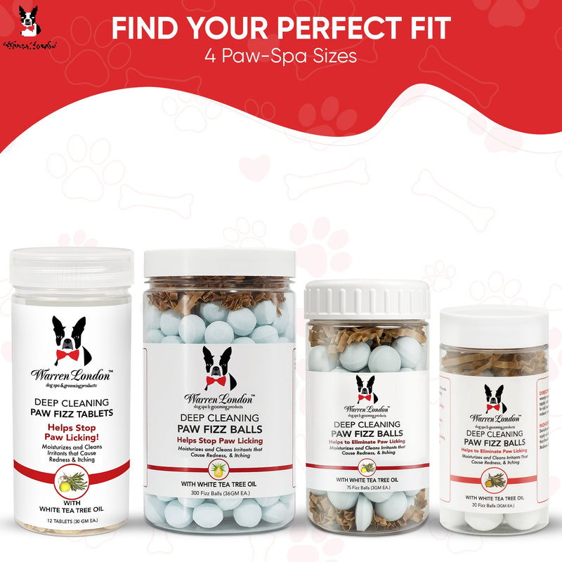Warren London Deep Cleaning Paw Fizz Tablets - Soothes Itchy, Irritated Paws Spa Product White Smoke
