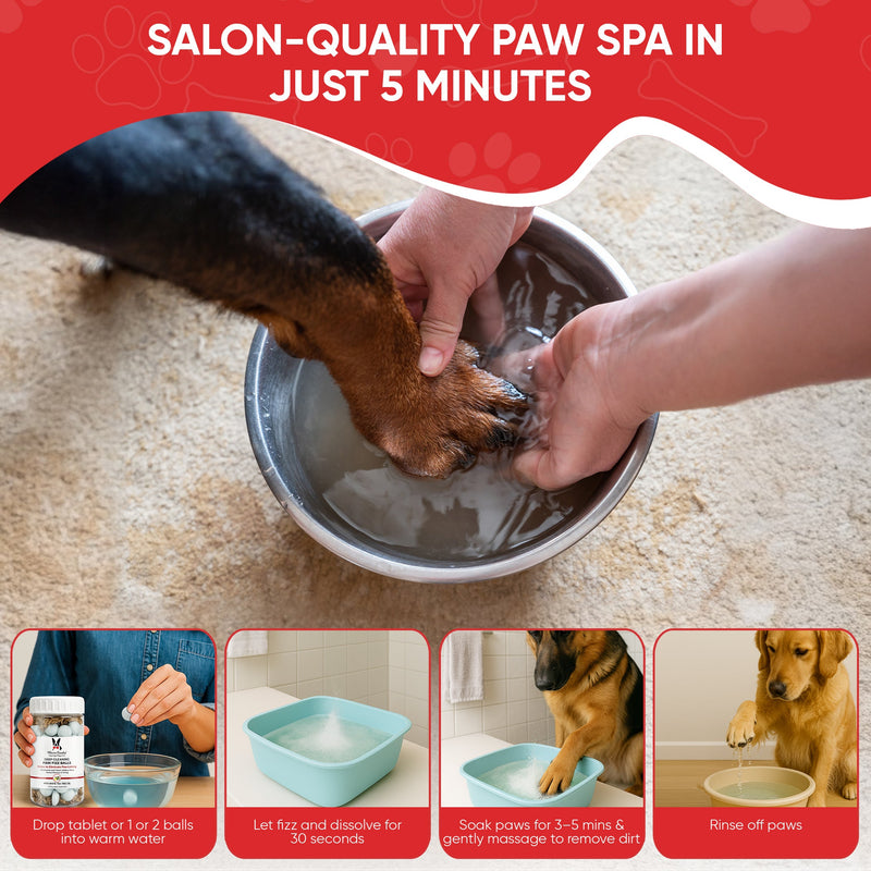 Warren London Deep Cleaning Paw Fizz Balls - Professional Size Grooming Size Product Gray 300 Fizz Balls,75 Fizz Balls