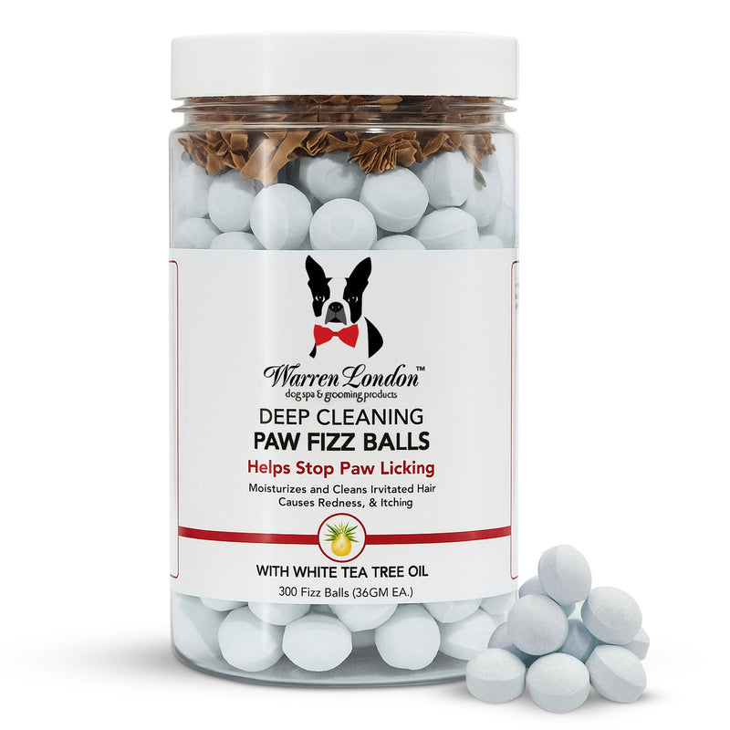 Warren London Deep Cleaning Paw Fizz Balls - Professional Size Grooming Size Product White Smoke 300 Fizz Balls