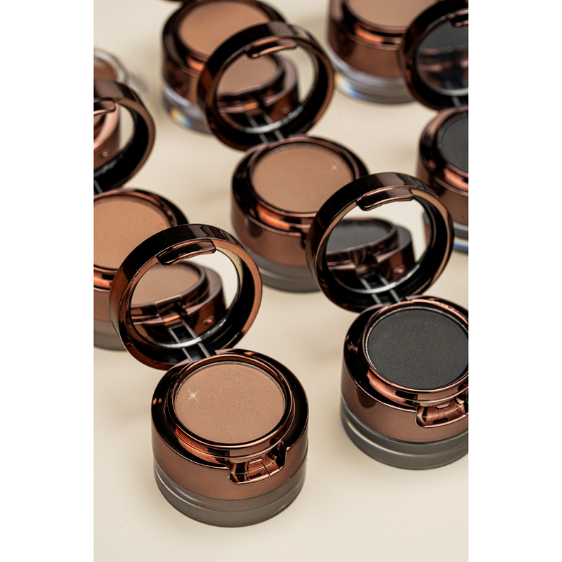 Prolux Cosmetics Powder Eyebrow Makeup - Best Eyebrow Gel eye brow powder Light Gray 1 Black,2 Dark Brown,3 Medium Brown,4 Soft Brown