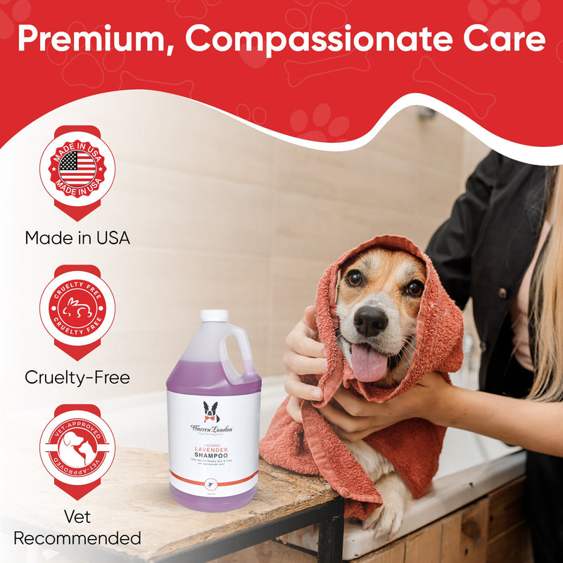 Warren London Calming Lavender Dog Shampoo w/Aloe Vera & Essential Oils - Professional Size Grooming Size Product White Smoke