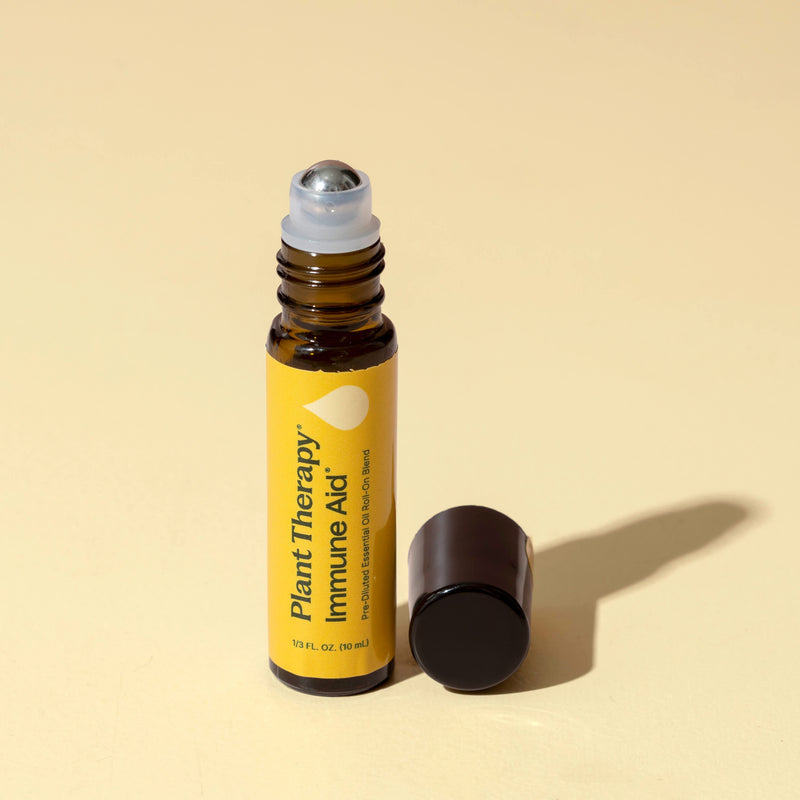 Plant Therapy Immune Aid Essential Oil Blend Pre-Diluted Roll-On Essential Oil Wheat 10 mL