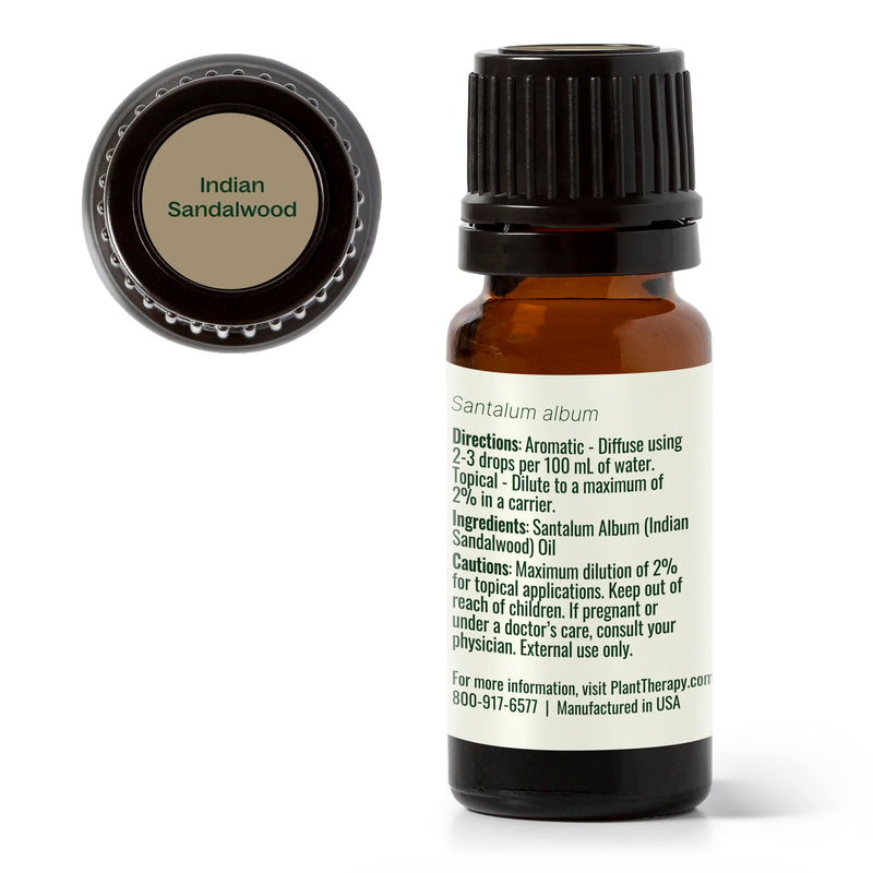 Plant Therapy Indian Sandalwood Essential Oil Essential Oil White Smoke 2.5 mL,10 mL