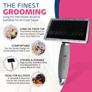 Warren London Gel-Handle Slicker Brush Pet Combs & Brushes White Smoke