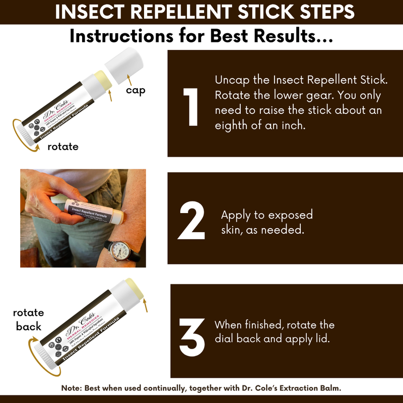 COLEHERBALS LLC 15 - Dr. Cole's Insect Repellent Stick Herbal White Smoke