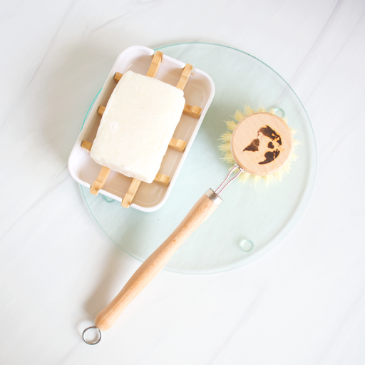 Love of Earth Co. Wooden Scrub Brush White Smoke