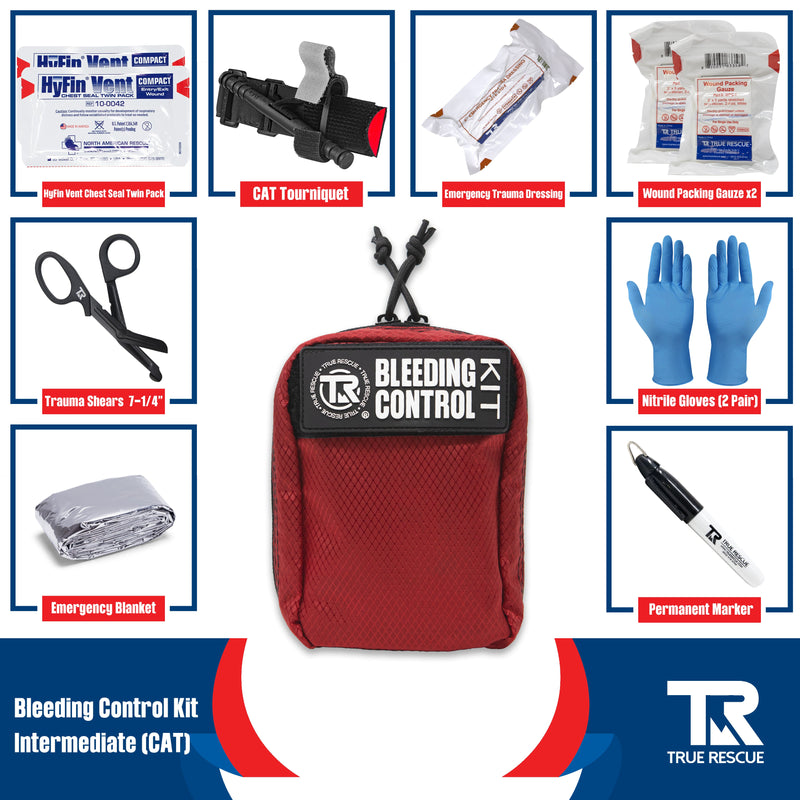 True Rescue Bleeding Control Kit by True Rescue Bleeding Control Kit Light Gray Intermediate Kit / C-A-T  Gen 7 Tourniquet / Black