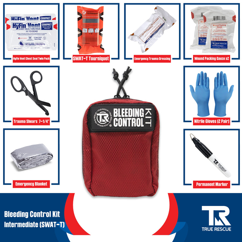 True Rescue Bleeding Control Kit by True Rescue Bleeding Control Kit Midnight Blue Intermediate Kit / SWAT-T Tourniquet / Black