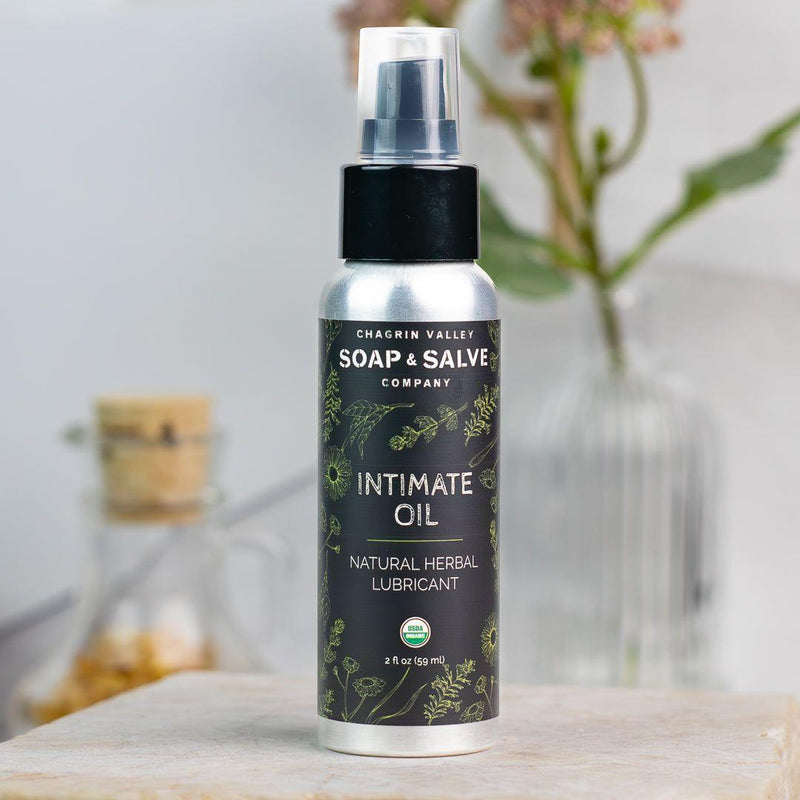 Chagrin Valley Soap & Salve Bath & Body Oil: Intimate Oil Body Oil Gray 2 fl oz Aluminum Bottle