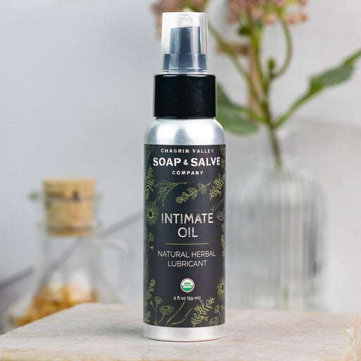 Chagrin Valley Soap & Salve Bath & Body Oil: Intimate Oil Body Oil Gray 2 fl oz Aluminum Bottle