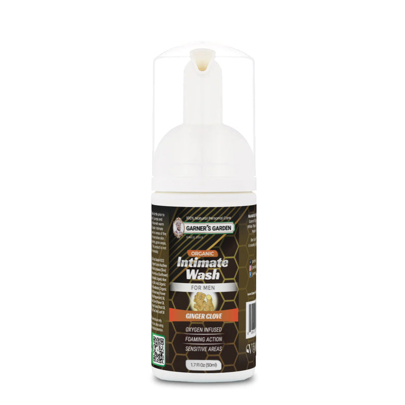 Garner's Garden Organic Intimate Wash For Men | Foaming | H₂O₂ Intimate Wash White Smoke Ginger Clove / 1.7 oz (travel)