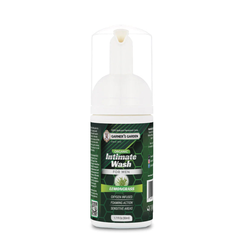 Garner's Garden Organic Intimate Wash For Men | Foaming | H₂O₂ Intimate Wash White Smoke Lemongrass / 1.7 oz (travel)