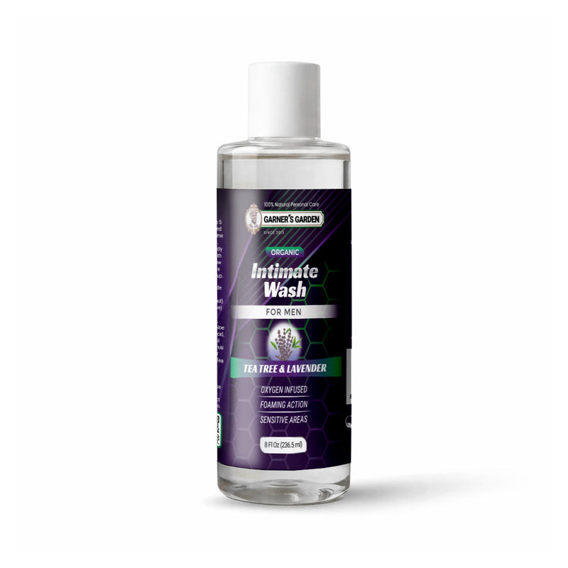 Garner's Garden Organic Intimate Wash For Men | Foaming | H₂O₂ Intimate Wash White Smoke Tea Tree & Lavender / 8 oz Refill (foamer NOT included)