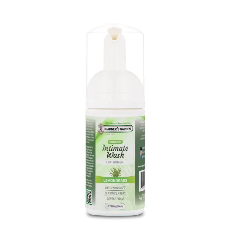 Garner's Garden Organic Intimate Wash For Women | Foaming | H₂O₂ Intimate Wash White Smoke Lemongrass / 1.7 oz (travel)