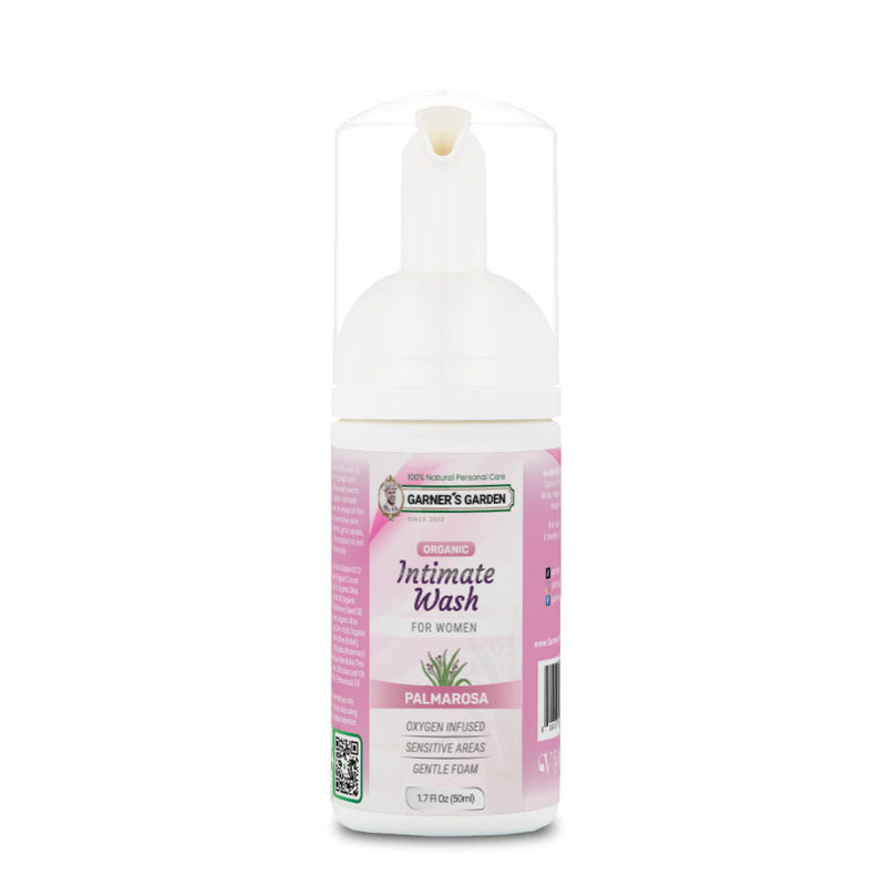 Garner's Garden Organic Intimate Wash For Women | Foaming | H₂O₂ Intimate Wash White Smoke Palmarosa / 1.7 oz (travel)