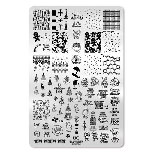 UberChic Beauty It's Beginning To Look A Lot Like Christmas (Christmas-06) Stamping Plate Light Gray