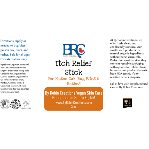 By Robin Creations Bug Bite & Rash Itch Relief Stick - Plastic Stick Skin Care White Smoke