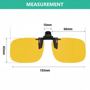 eyekeeper.com Polarized Clip on Flip up Night Driving Glasses JQ3 (60MMX43MM) Sunglasses White Smoke Yellow