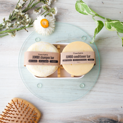 Love of Earth Co. JUMBO Shampoo & Conditioner Bundle Light Gray Curly Hair Types,All Hair Types Bars