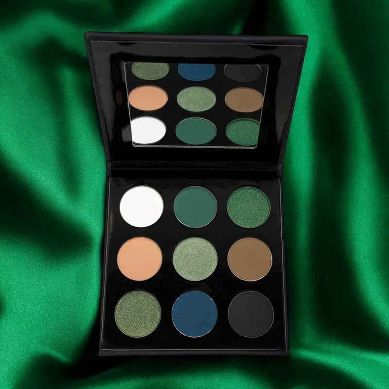 Sydoni Skincare and Beauty SYDONI JADED EYESHADOW PALETTE | Rich Green & Emerald Matte & Shimmer Shades Eyeshadow Palette Black