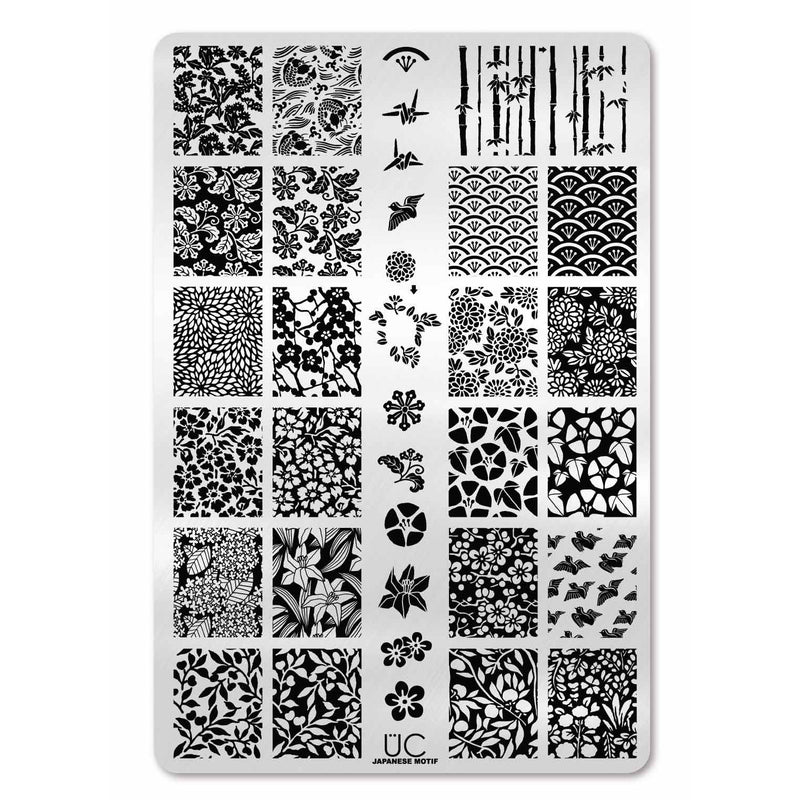 UberChic Beauty Japanese Motif Stamping Plate Light Gray