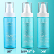 Onsen Secret Japanese Cleansing System Skin Care Sets Light Cyan 150ml Aloe Gel Cleanser + 150ml Clean & Clear Toner + 150ml Milk Face Cleanser