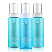 Onsen Secret Japanese Cleansing System Skin Care Sets White Smoke 150ml Aloe Gel Cleanser + 150ml Clean & Clear Toner + 150ml Milk Face Cleanser