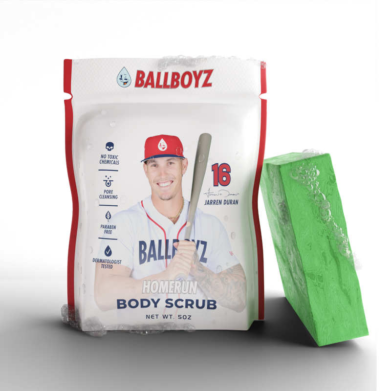 BALLBOYZ Jarren Duran Home Run Body Scrub (Light Acne) Black