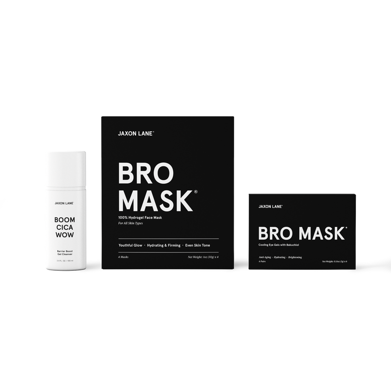JAXON LANE Bro Mask Facial Set - Ready, Set, Glow Gift Box Black