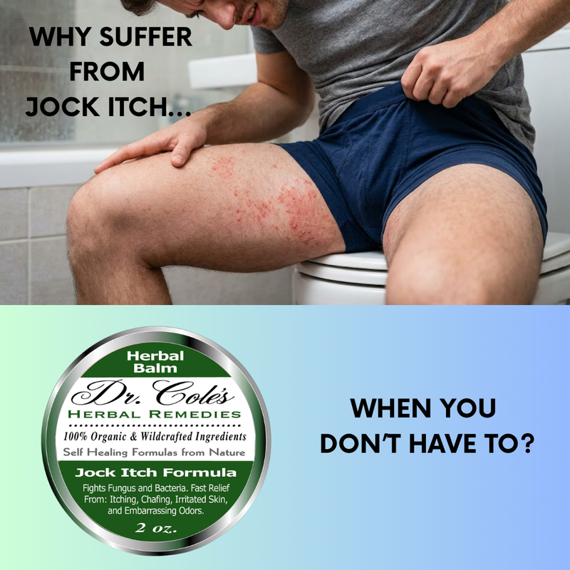 COLEHERBALS LLC 10 - Dr. Cole's Organic Jock Itch Ointment Herbal Light Blue