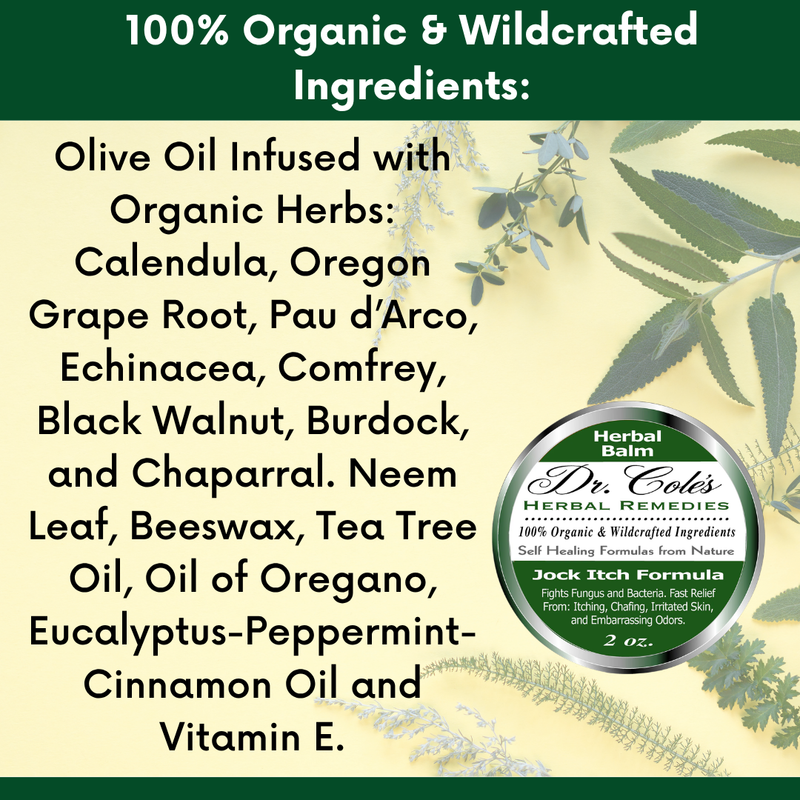 COLEHERBALS LLC 10 - Dr. Cole's Organic Jock Itch Ointment Herbal Lemon Chiffon
