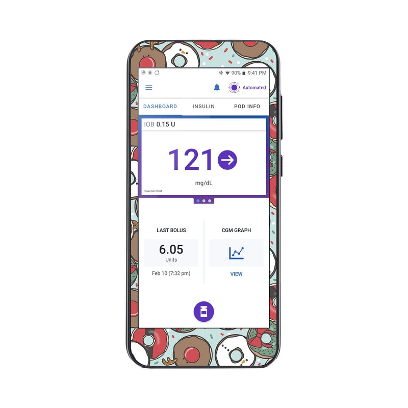 Peelz Jolly Donuts Sticker for Omnipod® 5 Controller – Pump Peelz Peelz/Stickers White Smoke