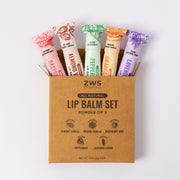 ZeroWasteStore.com All Natural Lip Balm Lavender Organic Almond Vanilla,Organic Orange Vanilla,Organic Raspberry Mint,Vegan Peppermint,Vegan Lavender Lemon,Lip Balm Set - Bundle of 5,Organic Trio,Vegan Duo