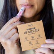 ZeroWasteStore.com All Natural Lip Balm Black Organic Almond Vanilla,Organic Orange Vanilla,Organic Raspberry Mint,Vegan Peppermint,Vegan Lavender Lemon,Lip Balm Set - Bundle of 5,Organic Trio,Vegan Duo
