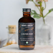 Chagrin Valley Soap & Salve Bath & Body Oil: Juniper Mint Body Oil Gray 4 fl oz Glass Bottle