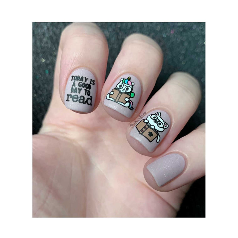 UberChic Beauty Just One More Chapter Stamping Plate Dark Gray