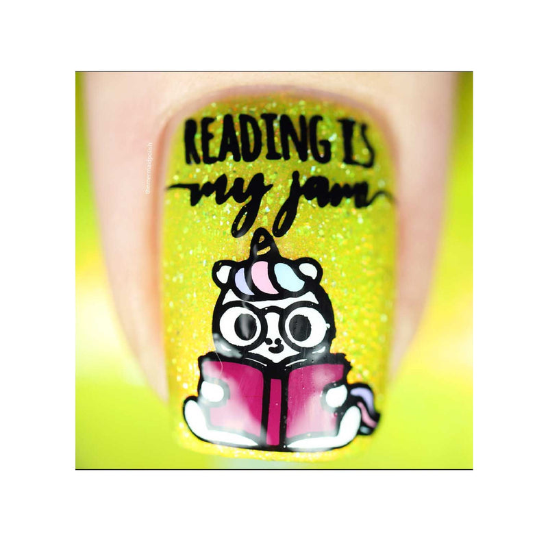 UberChic Beauty Just One More Chapter Stamping Plate Green Yellow