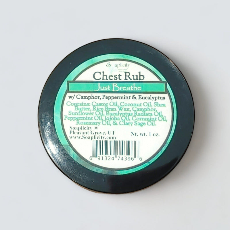 Soaplicity Just Breathe Chest Rub with Camphor & Eucalyptus Radiata Chest Rub Light Gray