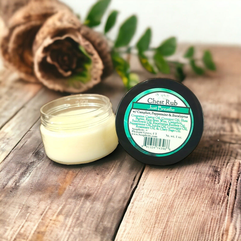 Soaplicity Just Breathe Chest Rub with Camphor & Eucalyptus Radiata Chest Rub Tan