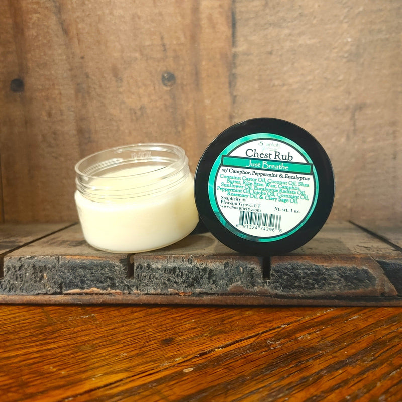 Soaplicity Just Breathe Chest Rub with Camphor & Eucalyptus Radiata Chest Rub Sienna